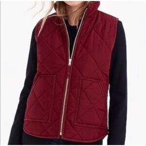 J. Crew Factory Wine Quilted Puffer Vest Size Large